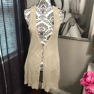 sleeveless trapeze cardigan